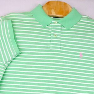 Polo Ralph‎ Lauren Men's Shirt XL Custom Fit Striped Polo Green White